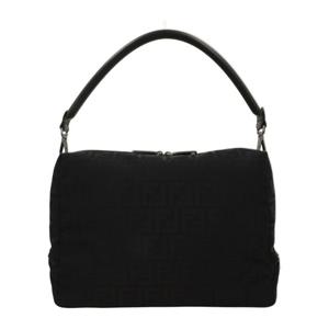 펜디 블랙 FF 자카드 더블 지퍼 숄더 백 7VA667 AVC6F0SAJ