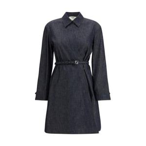 펜디 샴브레이 쇼트 셔츠 드레스 FLD565AVF2 F0EX7 BLUE