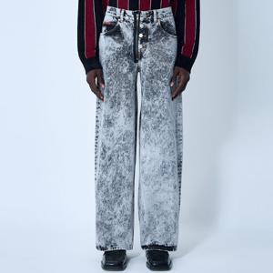 26 SS 마틴 로즈 버튼 지퍼 오픈 프론트 워싱 코팅 데님 진 그레이 259WD09049 GRY