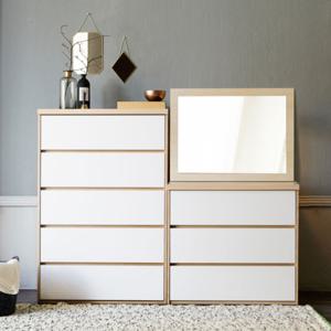 마리메종 글로시 서랍장 830 5단+830 3단+거울 화장대_착불