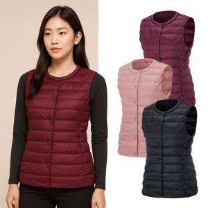 콜핑 여성 겨울 구스폴 경량 보온 등산 패딩 조끼 KSC757QV1W