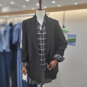 [비지트인뉴욕]반더블 원버튼 박시핏자켓 VB9JK91_US