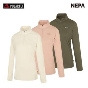 [네파] 여성 가을 등산 캠핑 폴라텍 긴팔 집업 티셔츠 7J65401