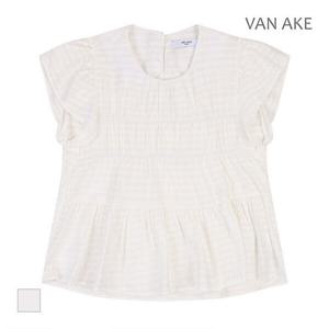 [반에이크][반에이크] 프릴체크 민소매 블라우스_VB38BLUG10Z (P