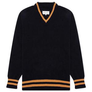 스티치 패치 울 니트 네이비 S50HA1027 S17834 511F