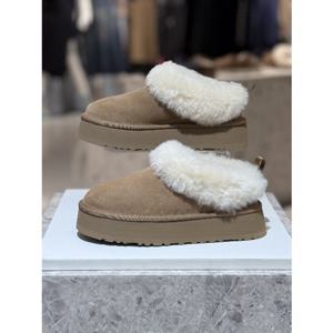 어그 UGG 여성 양모 카라 스웨이드 타젤 앵클 슬리퍼 1665303549GQ 체스트넛