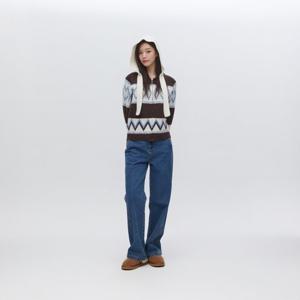 플라스틱아일랜드  (PR4KG131) 다이아몬드패턴 집업 가디건