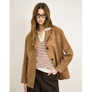 아떼 바네사브루노 25SS 스테디셀러 베이지 포켓배색 염소가죽 점퍼 WVJU5A165I2