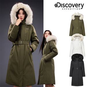 디스커버리 25FW 신상/여성/후드탈부착/허리벨트/기능성/밀포드 베르텍스 벨티드 구스다운 롱패딩 DWDJ9B056