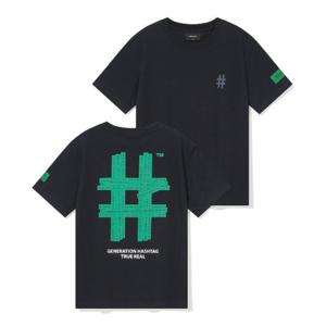 빈트릴반팔티 VQA BA252TS502NV 우먼즈 그린 테이핑 해시태그 티셔츠 (네이비)