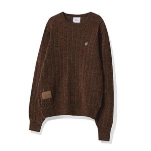 빈트릴긴팔티 VQA BA254KT502CL 우먼즈 메탈 해시태그 리브드 니트 (초콜릿)