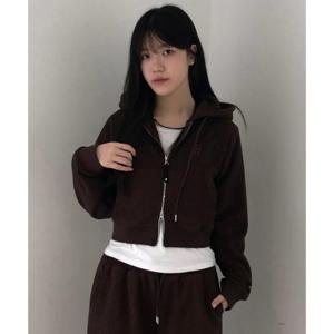 빈트릴후드집업 VQA BA254TR502CL 우먼즈 코듀로이 플리스 테이핑 후드집업 (초콜릿)