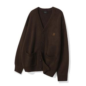 빈트릴자켓 VQA BA254CD001CL 아크릴 베이직 오버핏 가디건 (초콜릿)