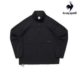 [르꼬끄] 남녀공용 쿠션지 루즈핏 하프집업 QR123LFS13_BLK