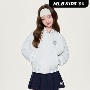 [MLB키즈 공식]26SS 걸스 나일론 크롭 패딩 점퍼 NY (Ivory)7FJPA0161-50IVS