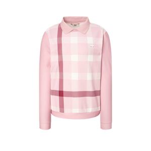 닥스 골프 여성 25FW 핑크 체크패턴 페이크 레이어드 티셔츠 DNTS5D905P1