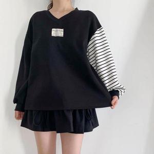 여성 패치 V넥 단가라 보온 맨투맨