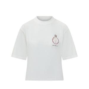 오프화이트 반팔 티셔츠 2AA124S26JER004 0110 WHITE BLACK