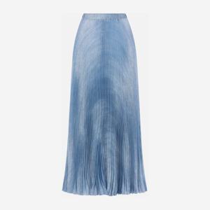 에르마노설비노 블루 실크 데님 프린트 플리츠 스커트 D482O360
