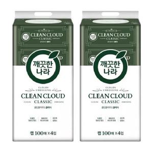 [땡큐온]깨끗한나라 클린클라우드 클래식 물티슈 캡100매 x8개