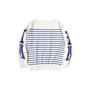 Kapital캐피탈 12G 패널 보더 보트넥 스웨터 키나리 블루 K2503KN124