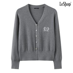 [르샵]브이넥 자수 데일리 니트 가디건 (DQ1CK005A)