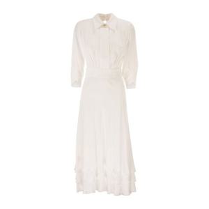 엘리자베타프랭키 로고 자수 비스코스 조르제트 원피스 AB92361