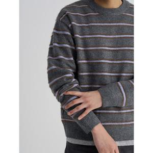 (456151MC14) [에잇세컨즈] 날개사 스트라이프 라운드 니트  애쉬