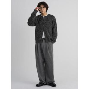 (45615AMC43) [에잇세컨즈] 아가일 패턴 라운드 카디건  그레이