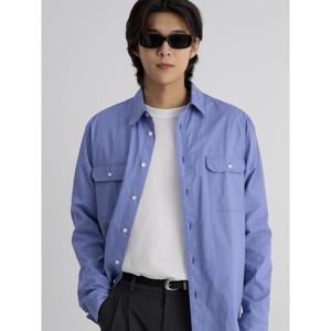 (456164MCEP) [에잇세컨즈] 워시드 고밀도 코튼 셔츠  블루