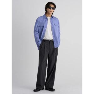 (456121MCE3) [에잇세컨즈] 스트라이프 와이드핏 슬랙스  그레이