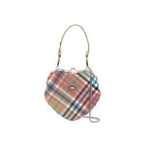 비비안웨스트우드 벨 하트 체크 토트 백 4B01000CWW01CV