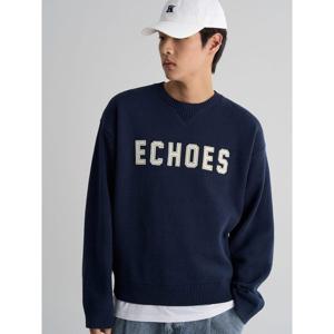 (456151SS5R) [에잇세컨즈] 자수 아플리케 니트 풀오버  네이비