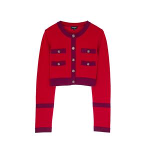 [엘러브] 샤넬 23B 캐시미어 크롭 가디건 38 레드/와인 6ET0230