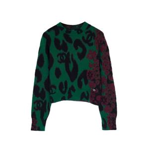 [엘러브]샤넬 23A CC로고 레오파드 풀오버 36 그린/블랙 6ET0232