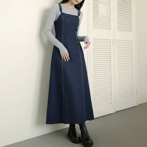 [올리비에스클로젯] 스웨이드 뷔스티에 롱 원피스_O2601OP005A