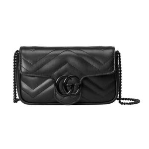 풀구성품 구찌 수퍼 미니백 마몬트 마틀라세 블랙 476433 AABZK 1000