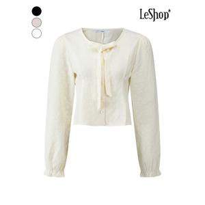 [르샵]리본넥 밴딩 프릴 소매 블라우스 (BQ1BL001A)