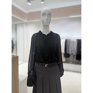 [숲]프릴넥 소매 시스루 블라우스  SC3LS801