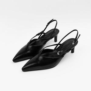 [신난다슈] 여성 구두 슬링백 힐 5cm 여자 스틸레토 펌프스 뮬 발편한 미들힐 NF265503 블랙