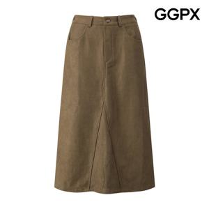 GGPX  스웨이드 A라인 기모 롱 스커트 GQ1SK007F