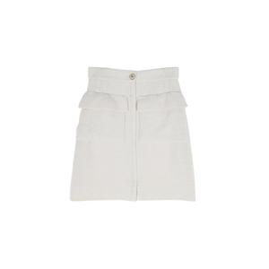 [엘러브] 샤넬 20C 코튼 투포켓 트위드 스커트 36 화이트 6ET0154