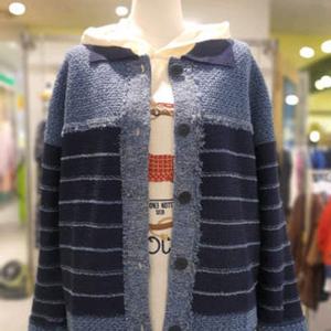 베네통 트위 데님카라  니트가디건BAKC08441