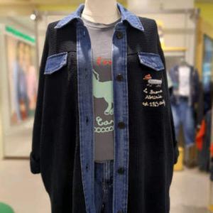 베네통 등판자수 데님배색  니트가디건BAKC07441