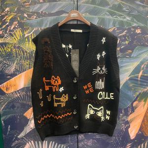 [르니앤맥코이]달밤고양이자수단추니트베스트MM12KV071_IC