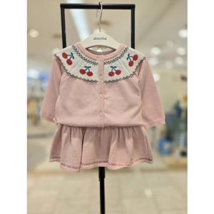 [압소바] (연핑크)(26년 봄신상품)릴 니트 가디건세트 (A1121202)