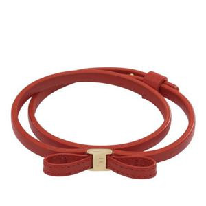 페라가모 보우 디테일 가죽 더블 랩 팔찌 0791146