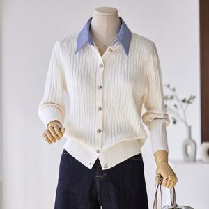 [커스텀에이블] 줄지 카라 꽈배기 가디건_T2601CD020A