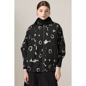 [요이츠] 프린트 플리츠 후드 누빔 퀼팅 점퍼_YH11WRPJK03