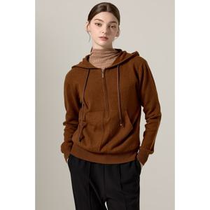 [요이츠] 캥거루 포켓 후드 반 집업 울 니트_YH10WNKPO30